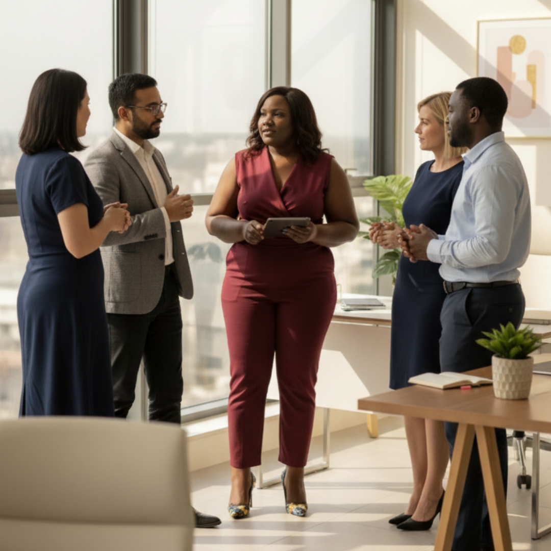 Group of clients in pattern review | Dioratikos Studio