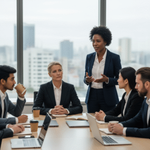 A team reacting to a colleague’s direct feedback with focus on tone rather than substance, illustrating the tone over substance pattern.